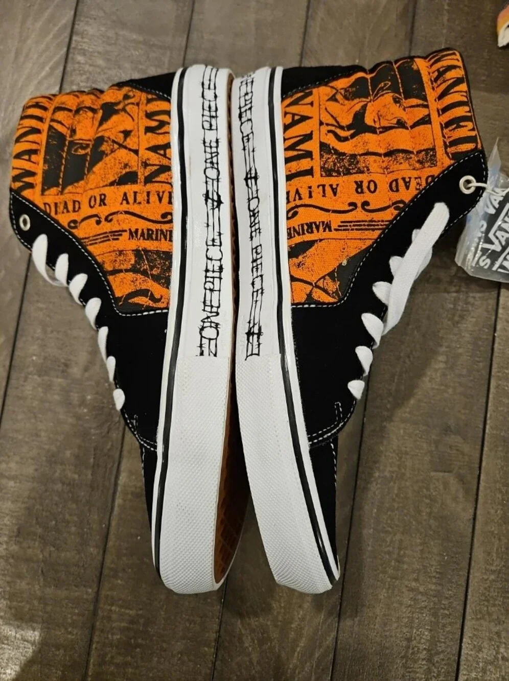 Vans x One Piece Sk8-Hi Sneakers Men's 13 NWT Black Orange Anime